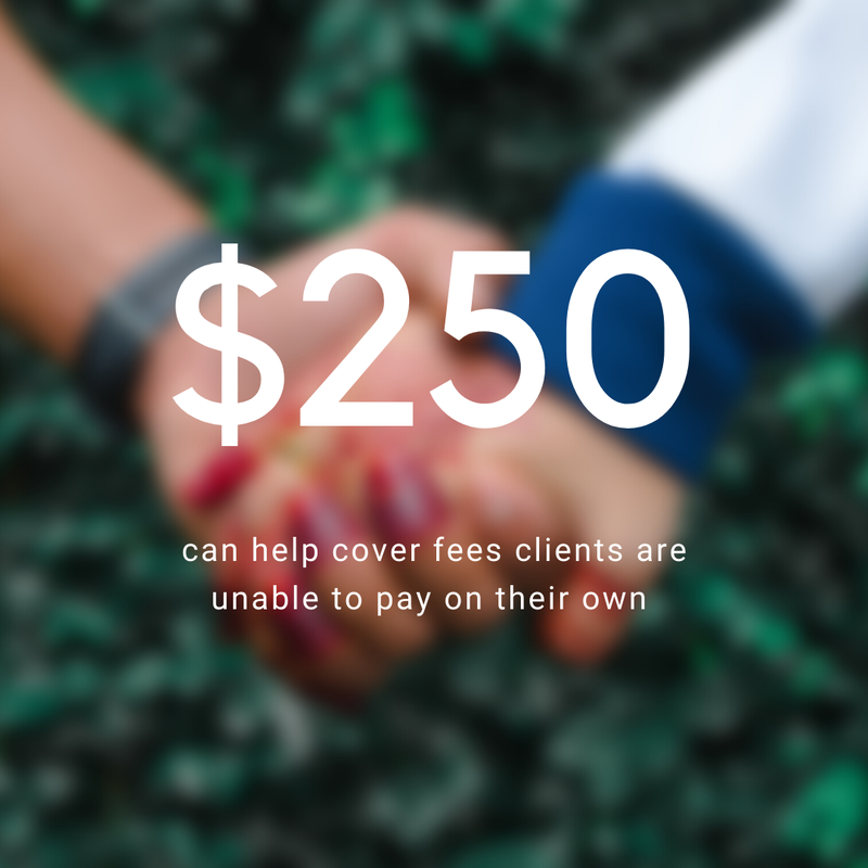 $250 can help cover fees clients are unable to pay on their own